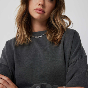 Jerel Neck Sweatshirt in Color Grey